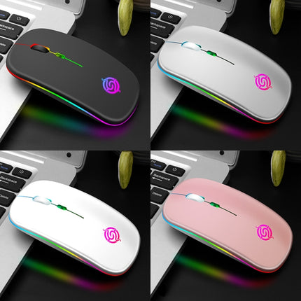 K-Snake BM110 RGB Lighting Effect Wireless Bluetooth Mouse(Silver)-garmade.com