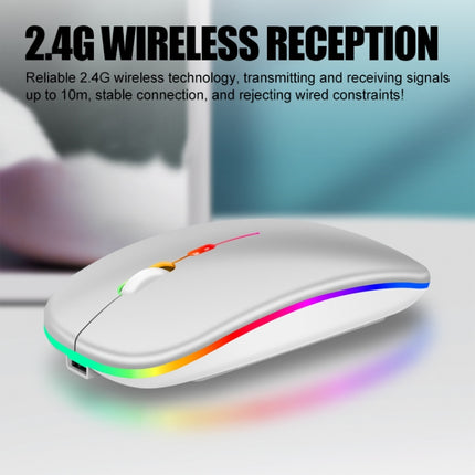 K-Snake BM110 RGB Lighting Effect Wireless Bluetooth Mouse(Silver)-garmade.com