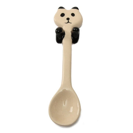 4 PCS Cartoon Tableware Ceramic Coffee Cup Hanging Spoon(Panda)-garmade.com