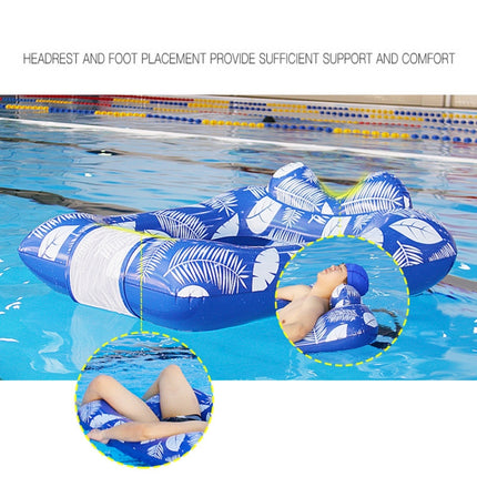 80x110x25cm Water Floating Bed Hammock Inflatable Floating Row Sofa Swimming Sling Chair(Blue)-garmade.com