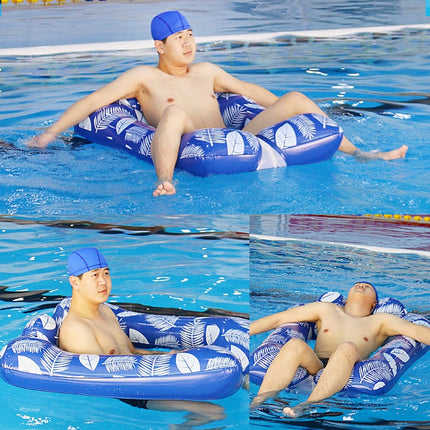 80x110x25cm Water Floating Bed Hammock Inflatable Floating Row Sofa Swimming Sling Chair(Orange)-garmade.com