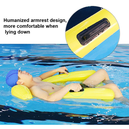 78x110x15cm Water Floating Hammock Inflatable Floating Bed Deck Chair Swimming Ring(Yellow)-garmade.com