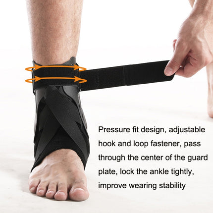 2pcs Compression Fixed Plastic Sheet Support Strap Ankle Protector, Size: L (Black)-garmade.com