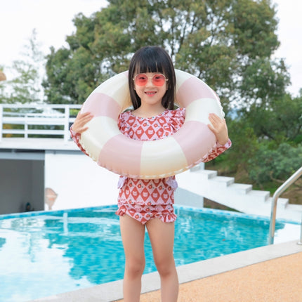 2 PCS Thickened Children Swimming Ring Inflatable Underarm Ring 50cm(Striped Pink)-garmade.com