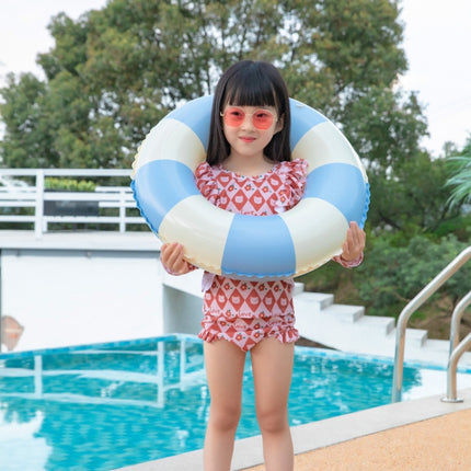 2 PCS Thickened Children Swimming Ring Inflatable Underarm Ring 58cm(Striped Blue)-garmade.com