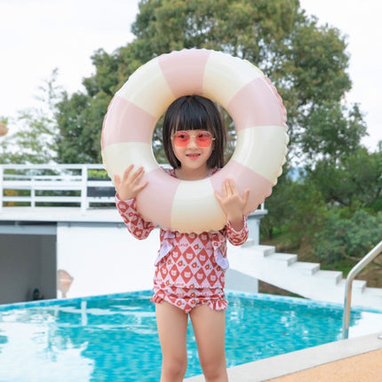 2 PCS Thickened Children Swimming Ring Inflatable Underarm Ring 66cm(Striped Pink)-garmade.com