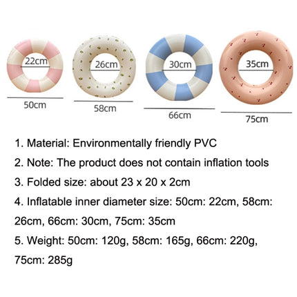 2 PCS Thickened Children Swimming Ring Inflatable Underarm Ring 75cm(Striped Pink)-garmade.com