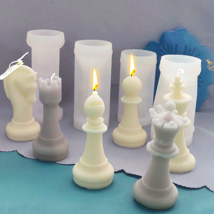 2 PCS Chess Aromatherapy Candle Silicone Mold Crystal Epoxy Mold, Specification: Bishop LZ-19-garmade.com