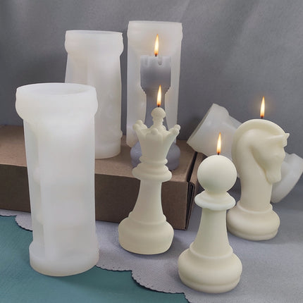 2 PCS Chess Aromatherapy Candle Silicone Mold Crystal Epoxy Mold, Specification: Knight LZ-20-garmade.com