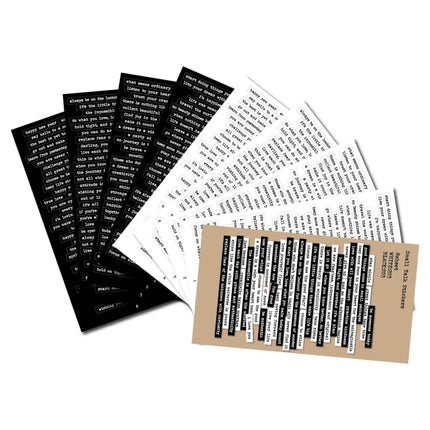 2 Sets Small Talk Stickers Hand Account DIY Retro Text Sticker Pack(8 Sheets Stickers + 1 Card))-garmade.com