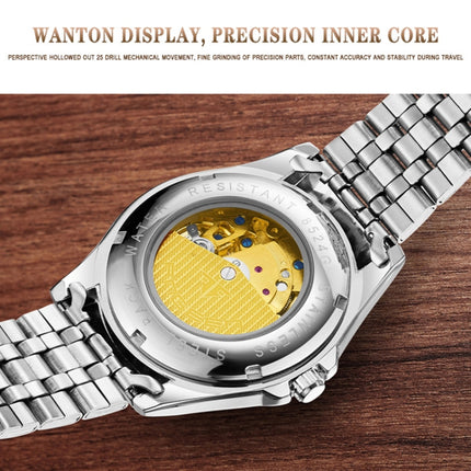 FNGEEN 8813 Multifunction Automatic Men Mechanical Watch(Black-gold Black Surface)-garmade.com