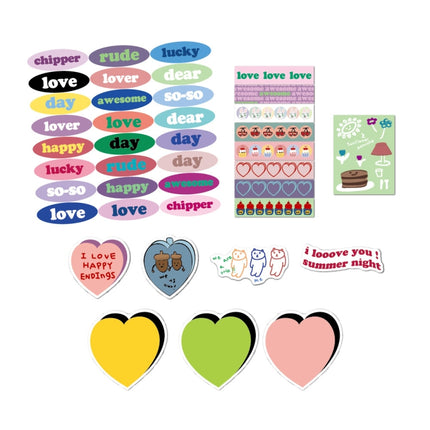 5 Sets Cherry Love Heart Cute Girly Heart Tablet Phone Decoration Sticker(40 Pcs/Set)-garmade.com