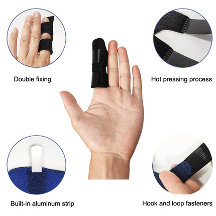 2 PCS Basketball Sprain Protection Fixed Splint Finger Cover(Black)-garmade.com