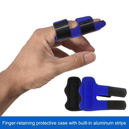 2 PCS Basketball Sprain Protection Fixed Splint Finger Cover(Black)-garmade.com