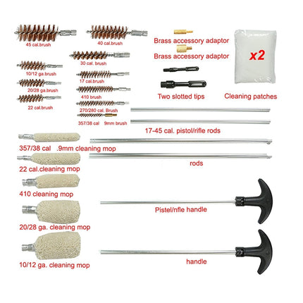 26 PCS / Set Cleaning Maintenance Stainless Steel Cotton Brush, Style: Aluminum Rod+Aluminum Box-garmade.com