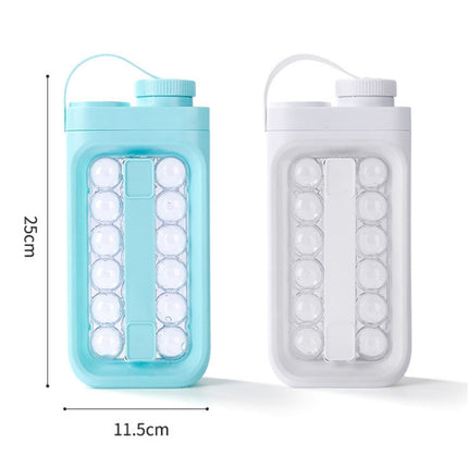 2-in-1 Portable Ice Ball Cold Kettle Silicone Ice Cube Mold Frozen Ice Cube Box(Light Blue)-garmade.com