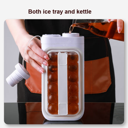 2-in-1 Portable Ice Ball Cold Kettle Silicone Ice Cube Mold Frozen Ice Cube Box(Light Blue)-garmade.com