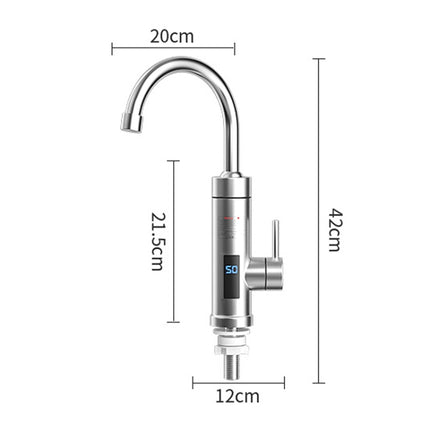 Household Kitchen Electric Hot Water Fauce EU Plug, Style: Stainless Steel Universal Pipe Type-garmade.com