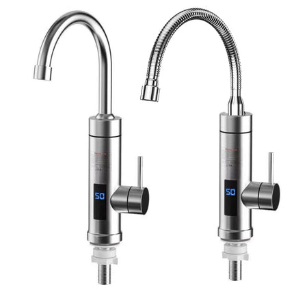 Household Kitchen Electric Hot Water Fauce EU Plug, Style: Stainless Steel Universal Pipe Type-garmade.com