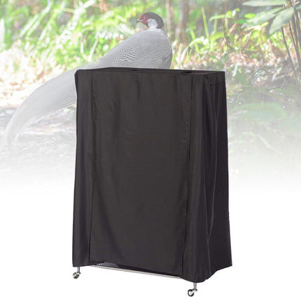 210D Waterproof Oxford Cloth Dust Cover Bird Cage Protective Cover Parrot Cage Shade(Black Silver)-garmade.com