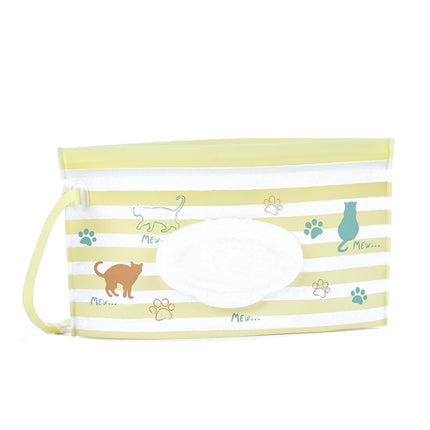 Baby EVA Wet Wipes Bag Portable Flip Removable Sanitary Wet Wipes Bag(Cat Claw)-garmade.com