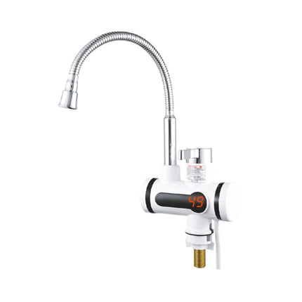 Kitchen Hot and Cold Dual-use Instant Faucets EU Plug, Style: Round Screen Type-garmade.com
