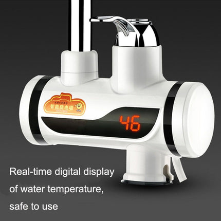 Kitchen Hot and Cold Dual-use Instant Faucets EU Plug, Style: Round Screen Type-garmade.com
