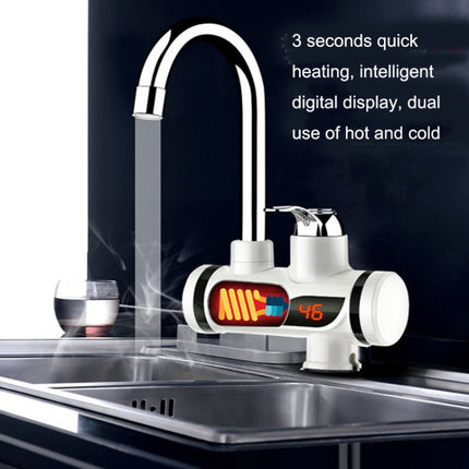 Kitchen Hot and Cold Dual-use Instant Faucets EU Plug, Style: Round Screen Type-garmade.com