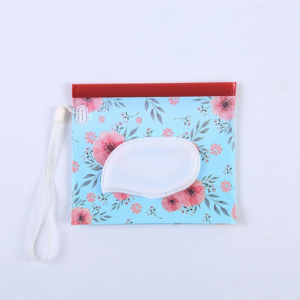 3 PCS Baby EVA Wet Wipes Bag Flip Removable Paper Towel Cosmetic Cotton Bag(Flowers)-garmade.com