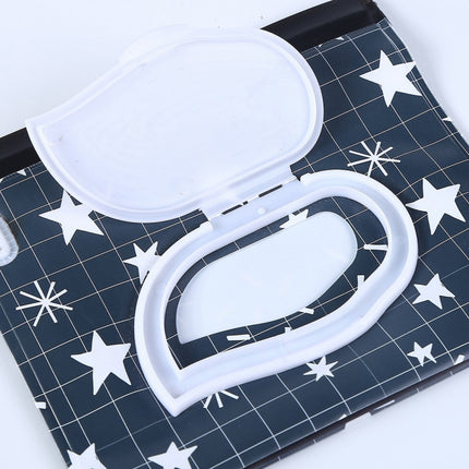 3 PCS Baby EVA Wet Wipes Bag Flip Removable Paper Towel Cosmetic Cotton Bag(Black Stars)-garmade.com
