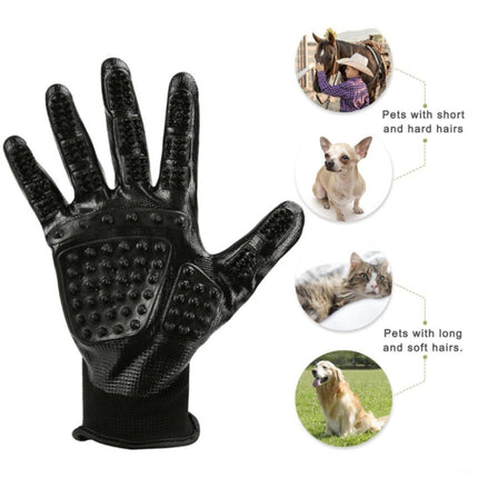 Pet Massage Bath Gloves Hair Removal Cleaning Paste Gloves(Black)-garmade.com