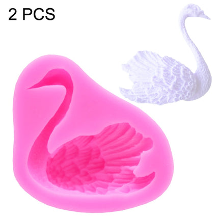 2 PCS Swan Baking Silicone Mould Cake Decorating Mould(Pink)-garmade.com