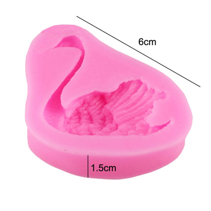 2 PCS Swan Baking Silicone Mould Cake Decorating Mould(Pink)-garmade.com