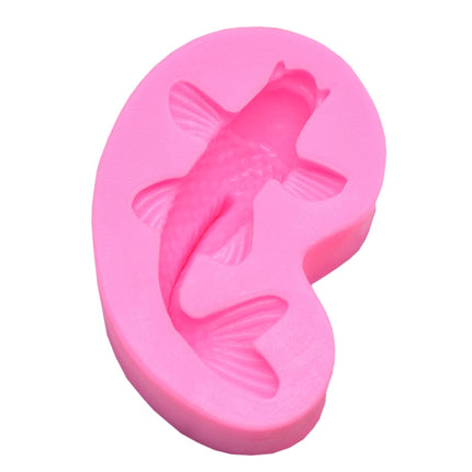 2 PCS Goldfish Baking Fondant Silicone Mold Cake Decorating(Pink)-garmade.com