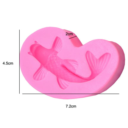 2 PCS Goldfish Baking Fondant Silicone Mold Cake Decorating(Pink)-garmade.com