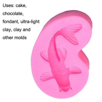 2 PCS Goldfish Baking Fondant Silicone Mold Cake Decorating(Pink)-garmade.com