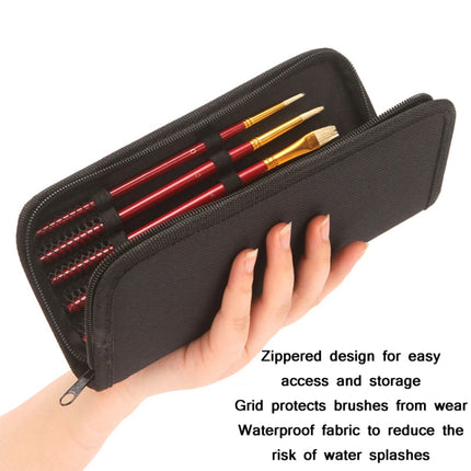 Zhu Ting 10PCS/Set Wooden Handle Bristle Oil Painting Gouache Set(Red Pole Black Bag)-garmade.com