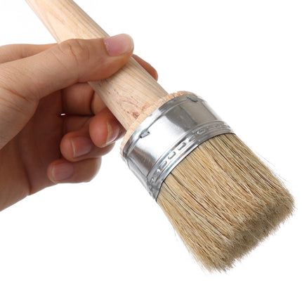 Round Head Long Handle Paintbrush Bristle Wood Handle Brush, Diameter: 20mm-garmade.com