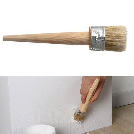Round Head Long Handle Paintbrush Bristle Wood Handle Brush, Diameter: 50mm-garmade.com