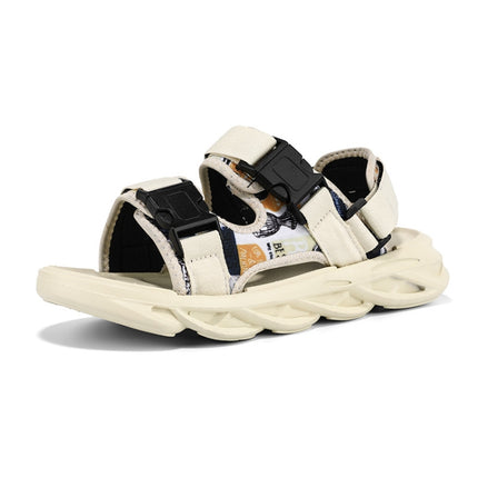 Casual Open Toe Breathable Beach Slippers Beach Sandals For Men, Size: 39(White)-garmade.com
