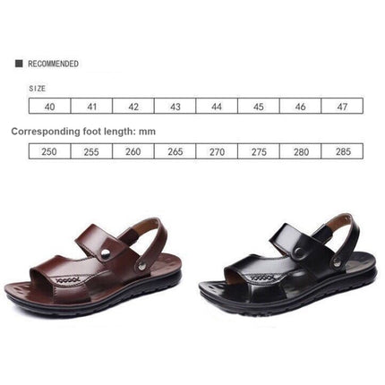 Non-slip Outer Wear Dual-use Sandals Slippers Men Casual Beach Shoes, Size: 43(Black)-garmade.com