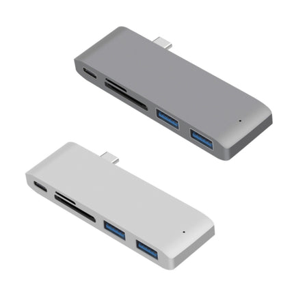 USB-C To HDMI Splitter Docking Station Card Reader, Specification： 5 in 1 Gray-garmade.com