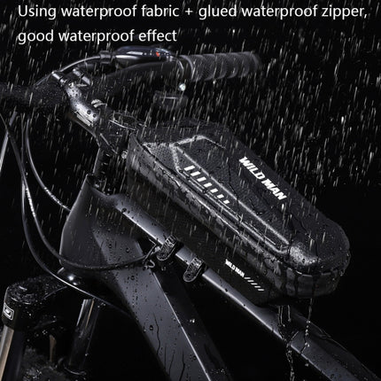 WILD MAN XS5 1L Bicycle EVA Hard Shell Front Beam Bag(Black)-garmade.com