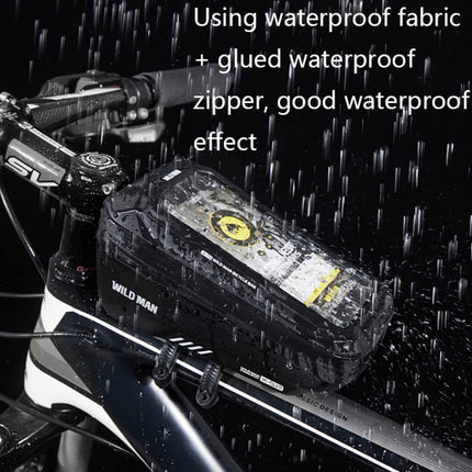 WILD MAN XS2 1L EVA Hard Shell Cycling Rainproof Bicycle Bag(Black)-garmade.com