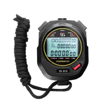 YS Electronic Stopwatch Timer Training Running Watch, Style: YS-810 10 Memories (Black)-garmade.com