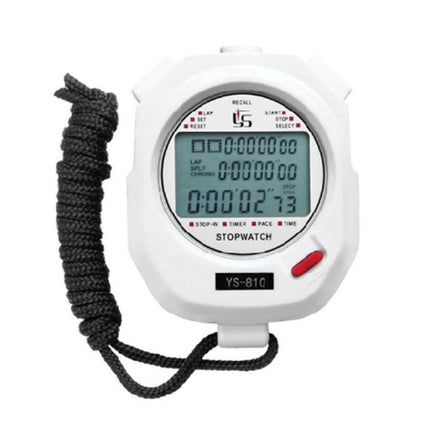 YS Electronic Stopwatch Timer Training Running Watch, Style: YS-810 10 Memories (White)-garmade.com