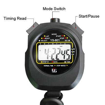 YS Large Screen Exercise Referee Stopwatch Timer Fitness Running Basketball Code Table(YS-801)-garmade.com