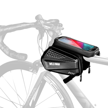 WILD MAN ES6 1.2L Multifunctional Bicycle Front Beam Bag(Black)-garmade.com
