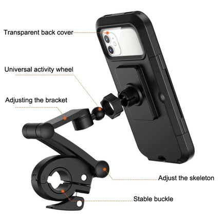 Bicycle Mobile Phone Holder Mountain Bike Waterproof Bag(Black)-garmade.com