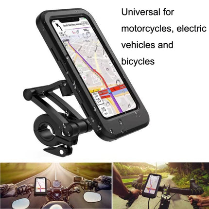 Bicycle Mobile Phone Holder Mountain Bike Waterproof Bag(Black)-garmade.com